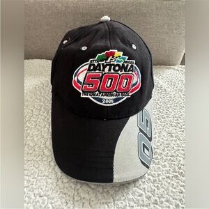 Daytona 500  NASCAR Black and Gray Cap Vintage Y2K